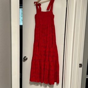 Eyelet Midi Dress